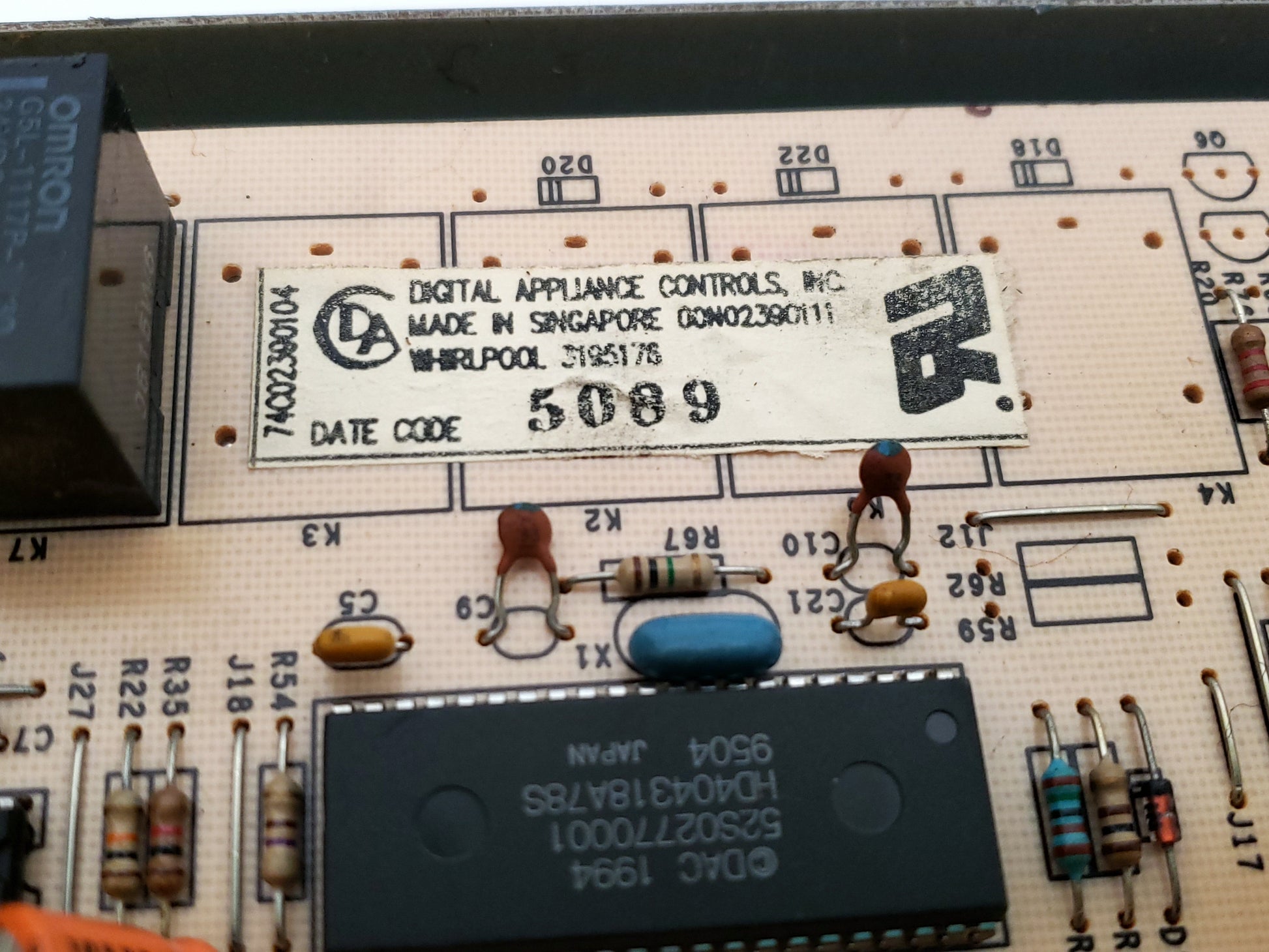 Whirlpool Range Control 3195176