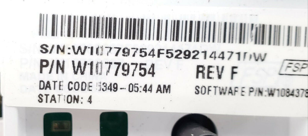 OEM Whirlpool Washer Control W10779754 Same Day Shipping & Lifetime Warranty