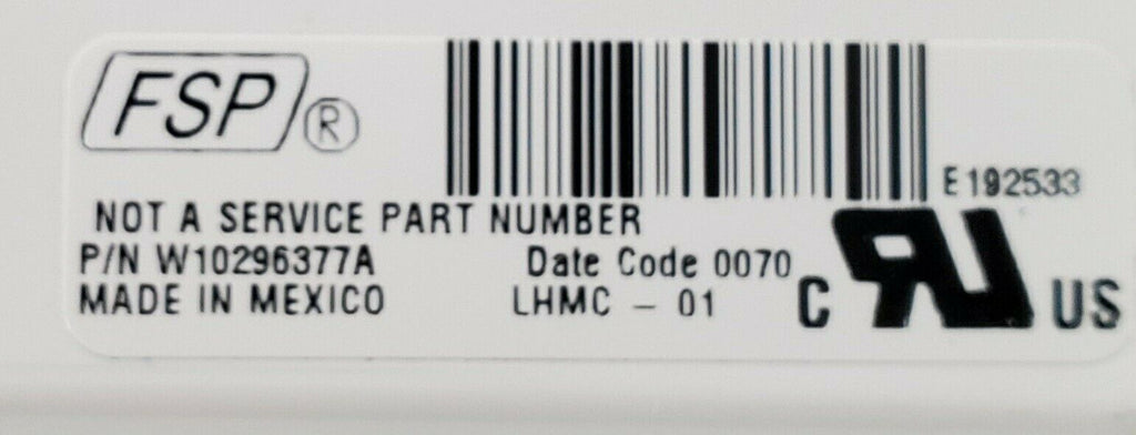 OEM  Whirlpool Washer Control Board  W10296377