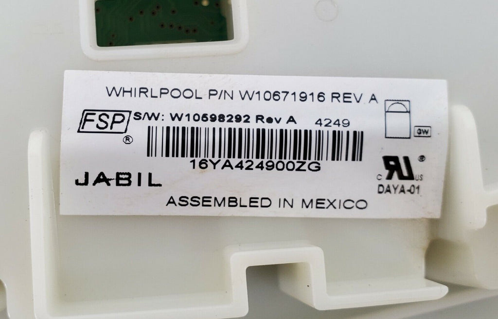 OEM Whirlpool Dishwasher Control W10671916 Same Day Shipping & Lifetime Warranty
