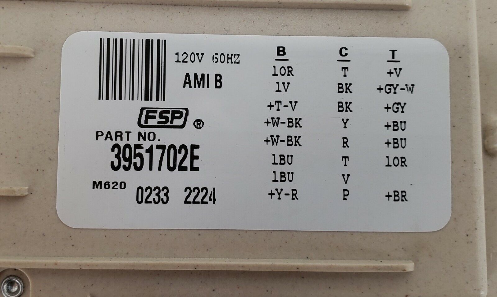 Whirlpool Washer Timer 3951702