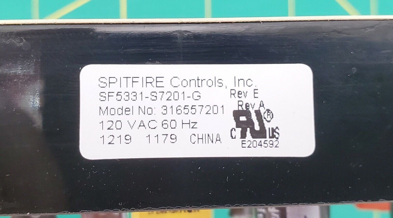 Frigidaire Range Control  316557201