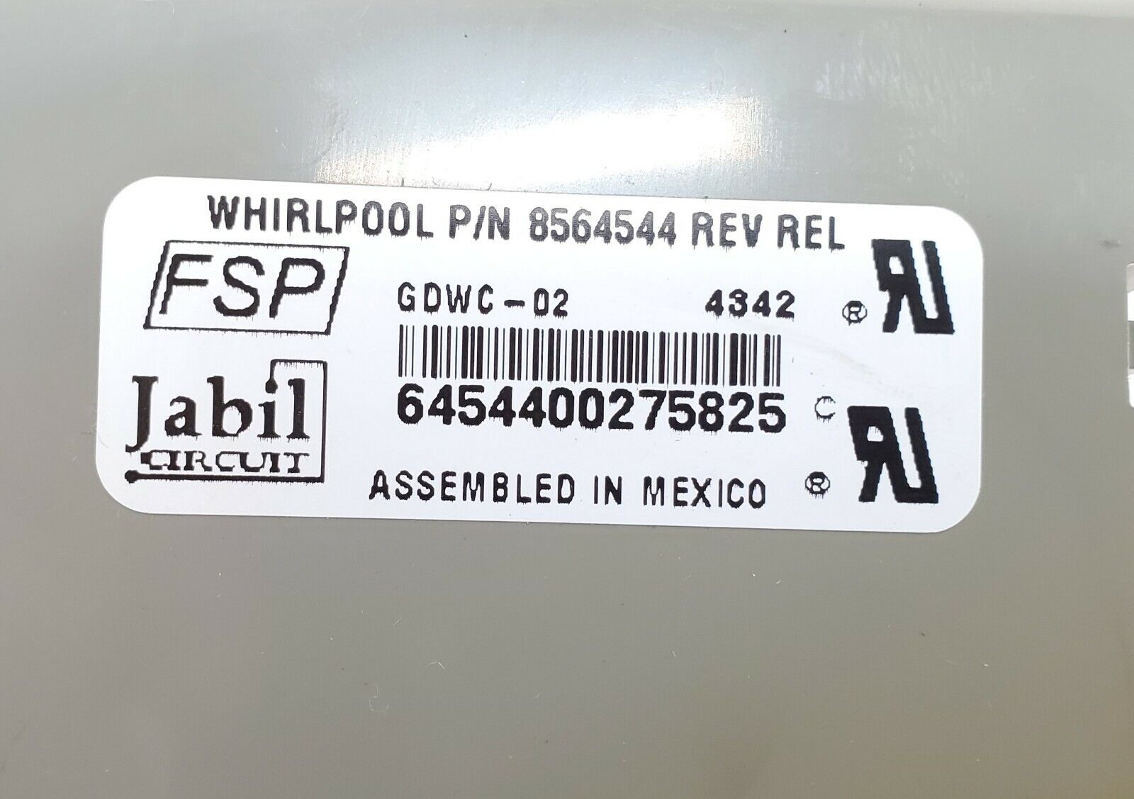 Whirlpool Dishwasher Control 8564544