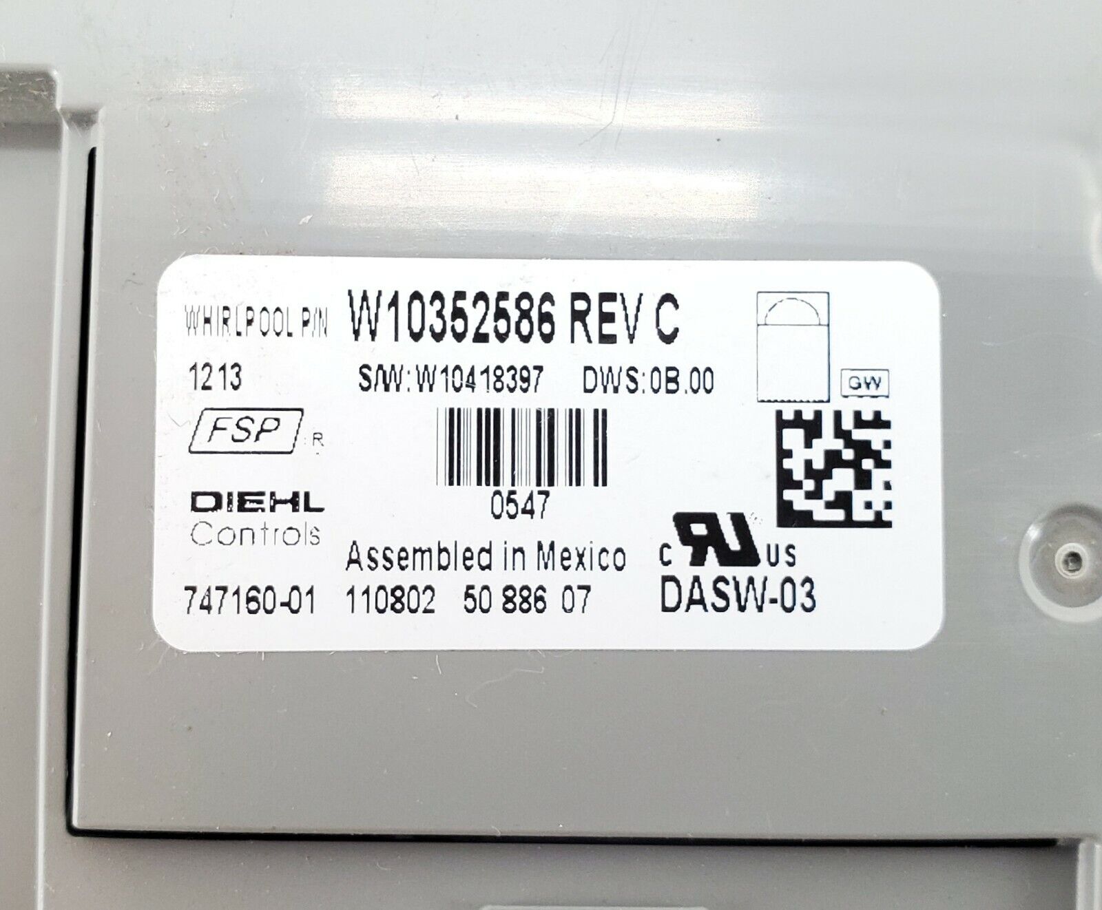 OEM Whirlpool Dishwasher Control W10352586 Same Day Ship & Lifetime Warranty