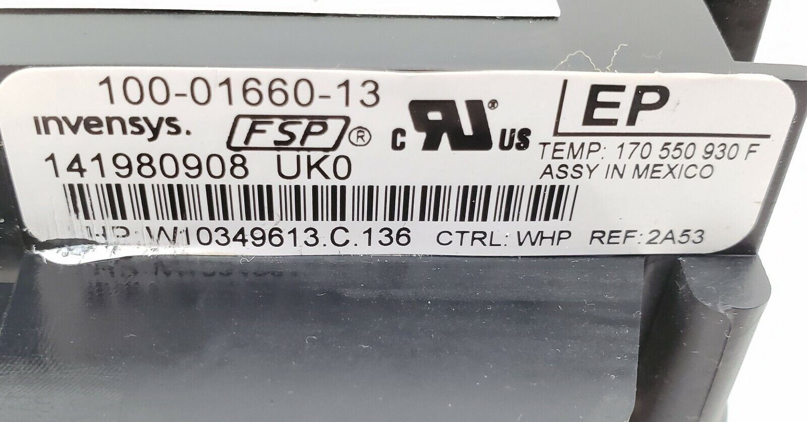 Whirlpool Range Control  W10349613