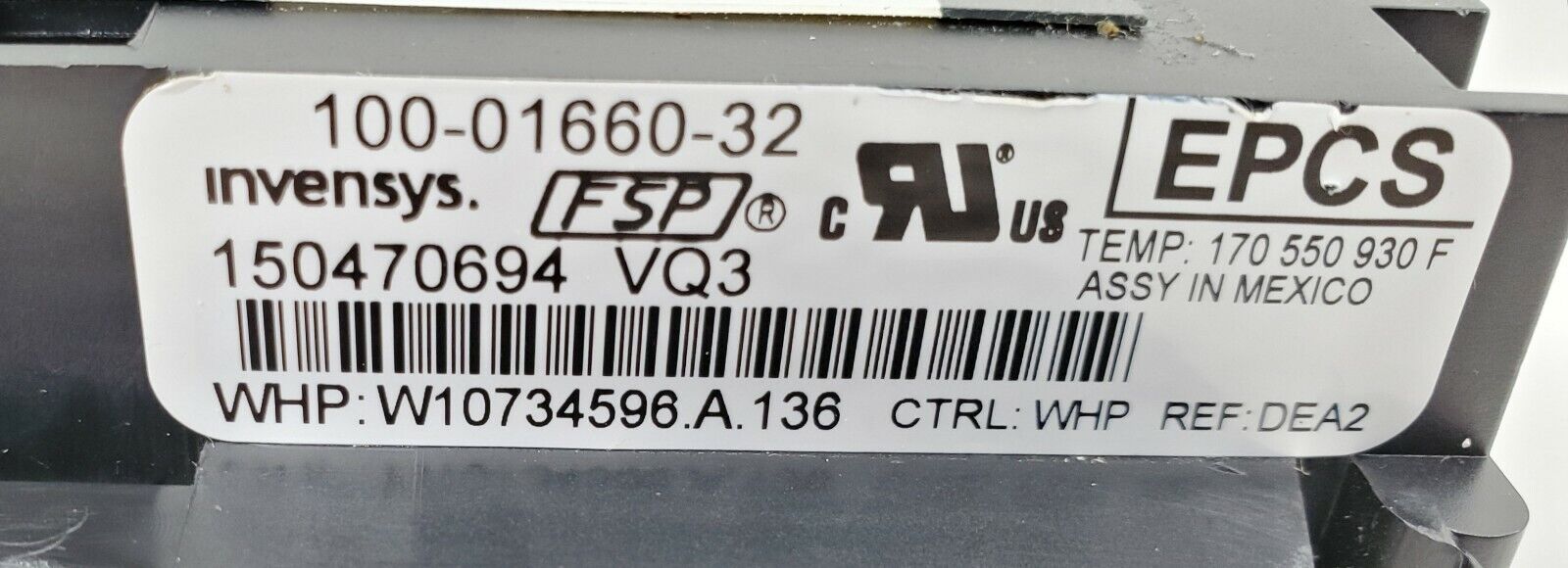 OEM Whirlpool Range Control W10734596 Same Day Shipping & Lifetime Warranty