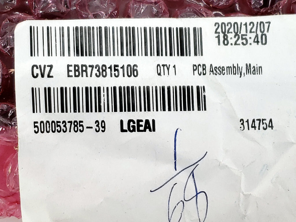 New  LG Range Control Board EBR73815106