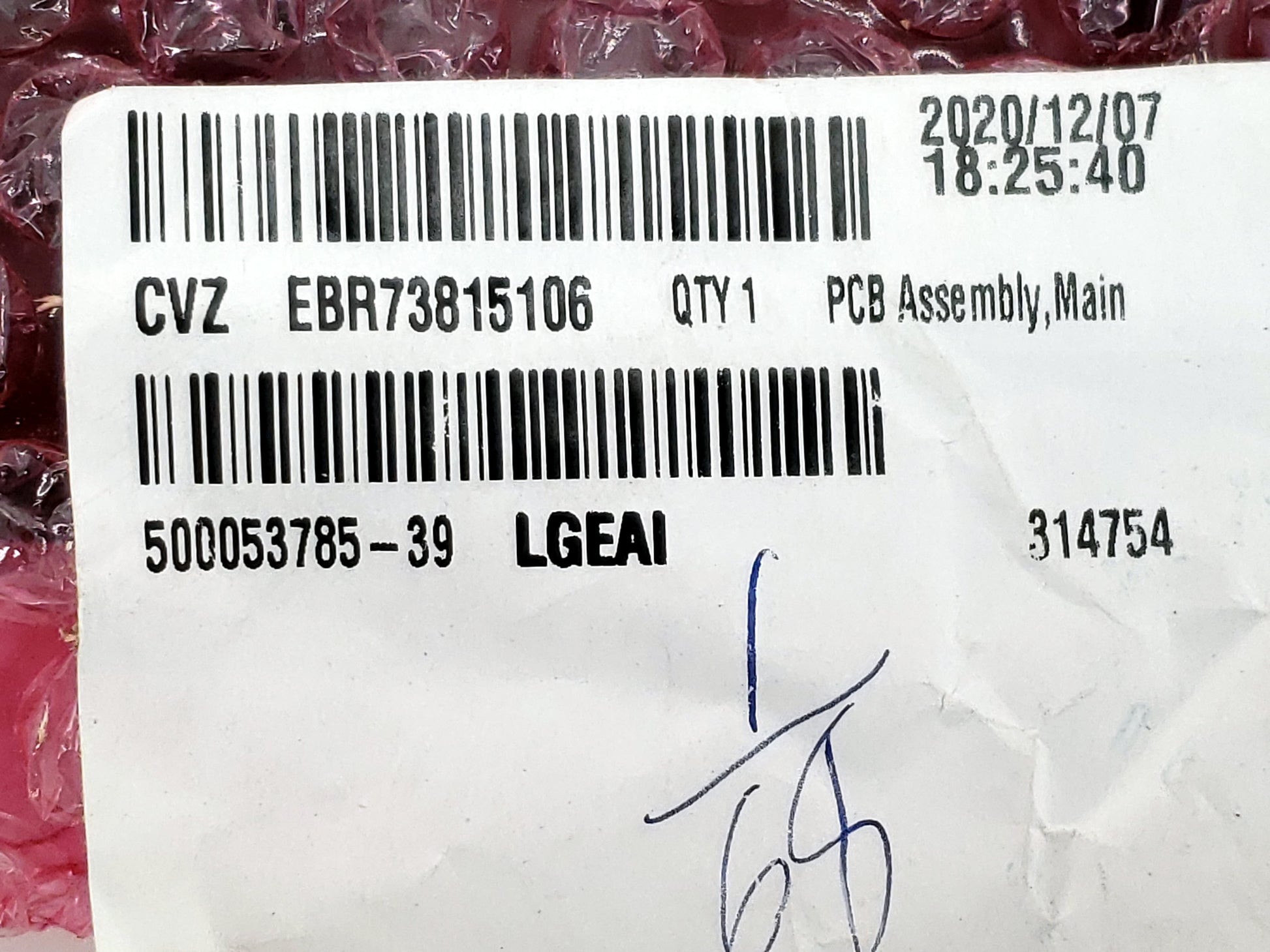 New  LG Range Control Board EBR73815106