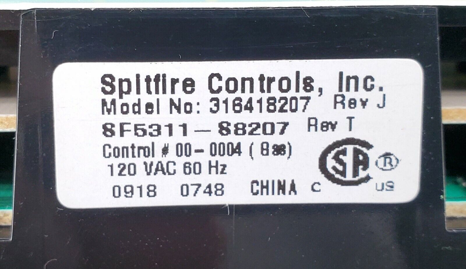 OEM  Kenmore Range Control Board 316418207