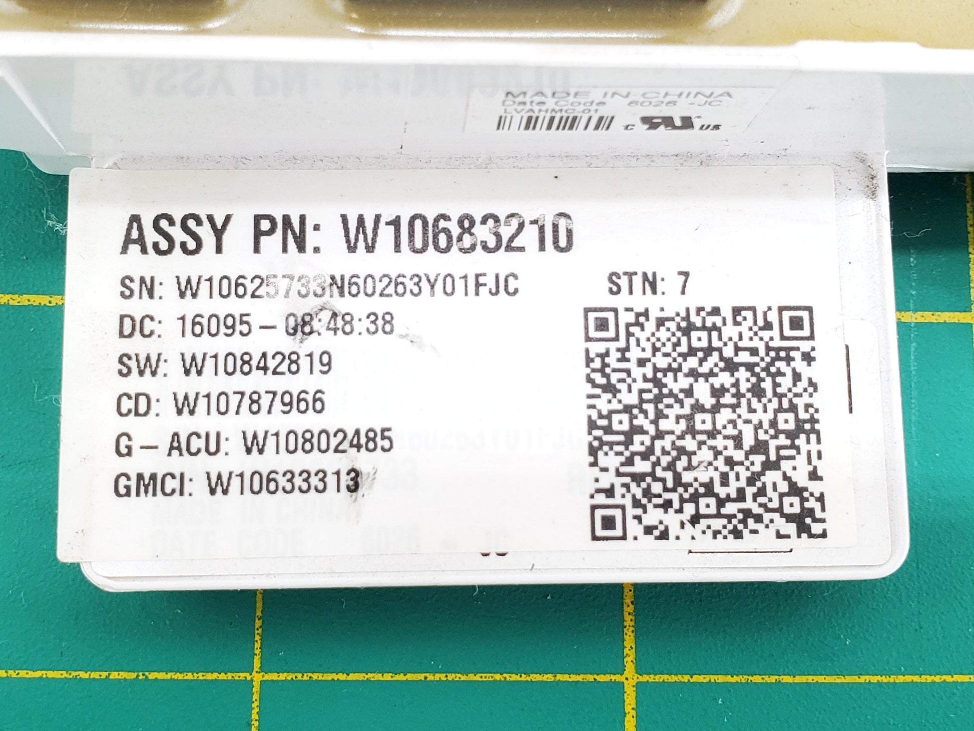 Whirlpool Washer Control W10683210
