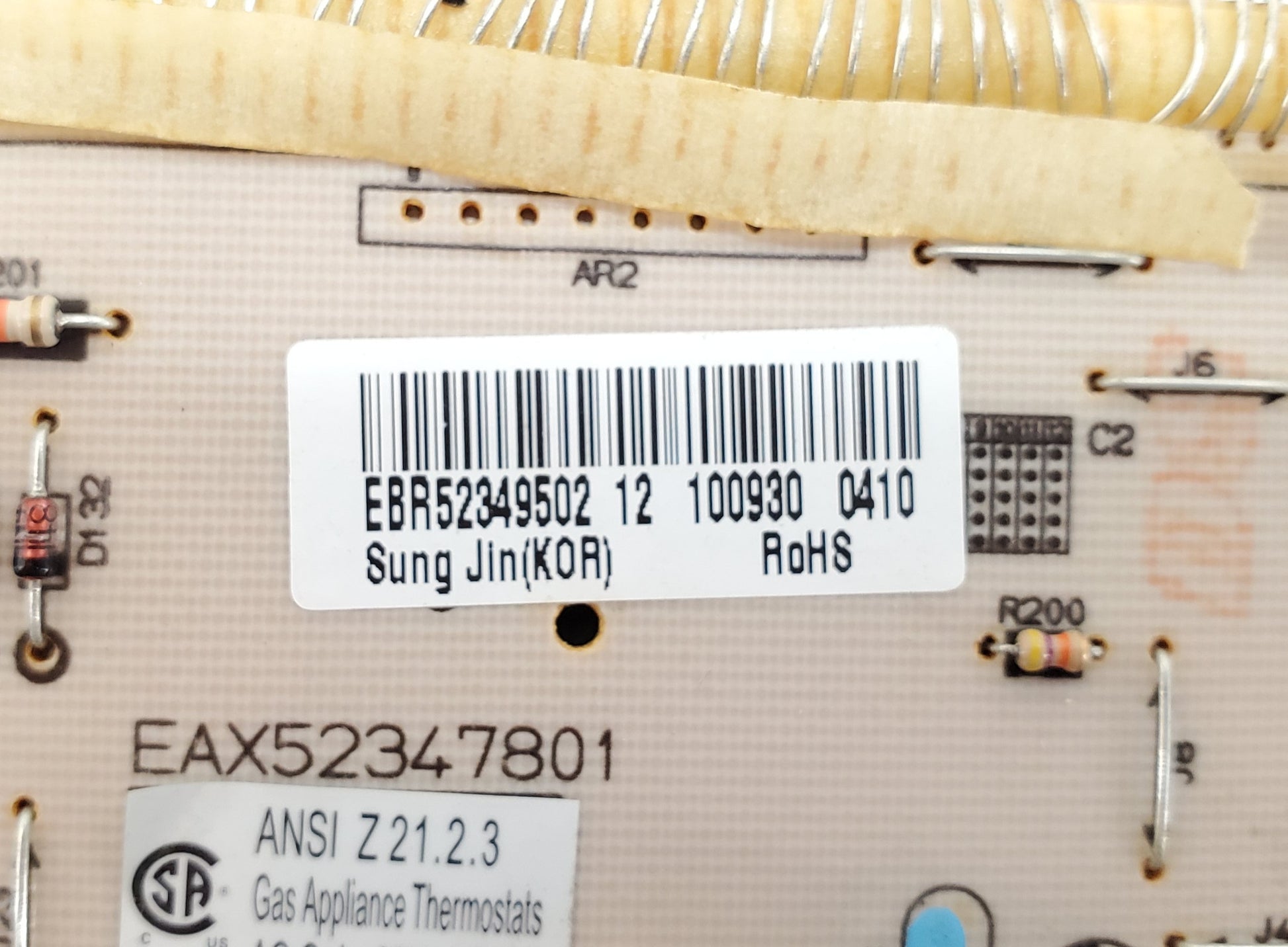 LG Range Control Board EBR52349502