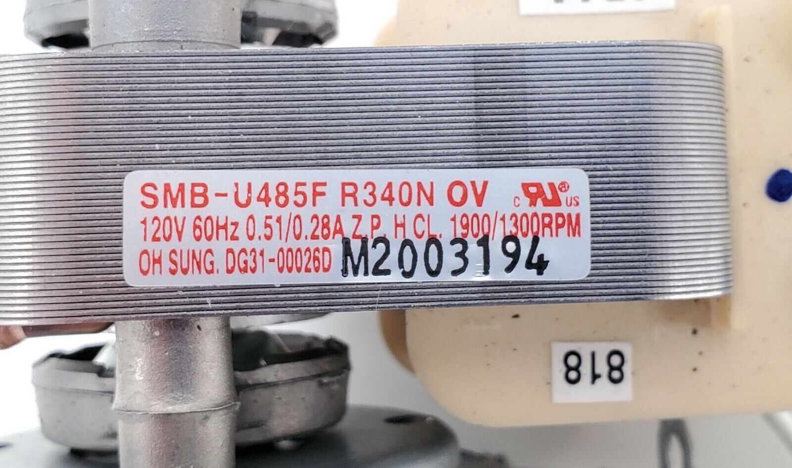 New Samsung Range Oven Fan Motor DG31-00026D