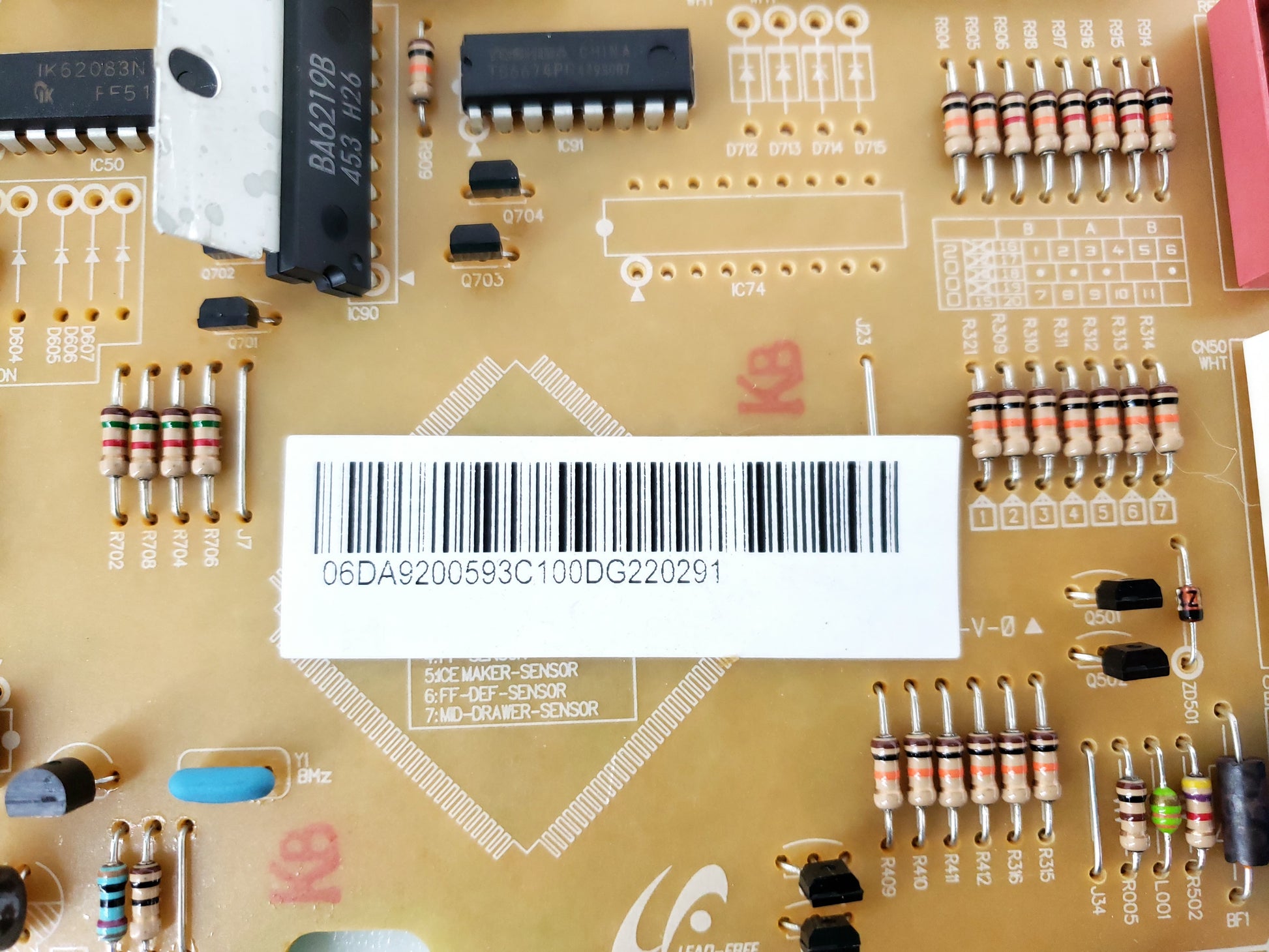 Samsung Refrigerator Control Board DA92-00593C