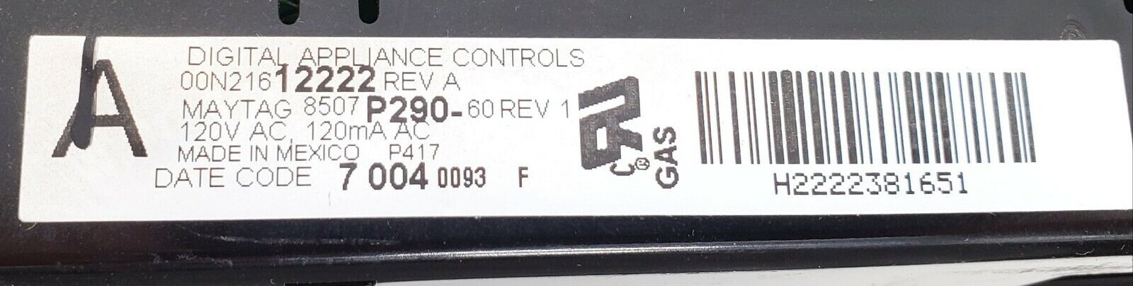 OEM  Jenn-Air Range Control 8507P290-60