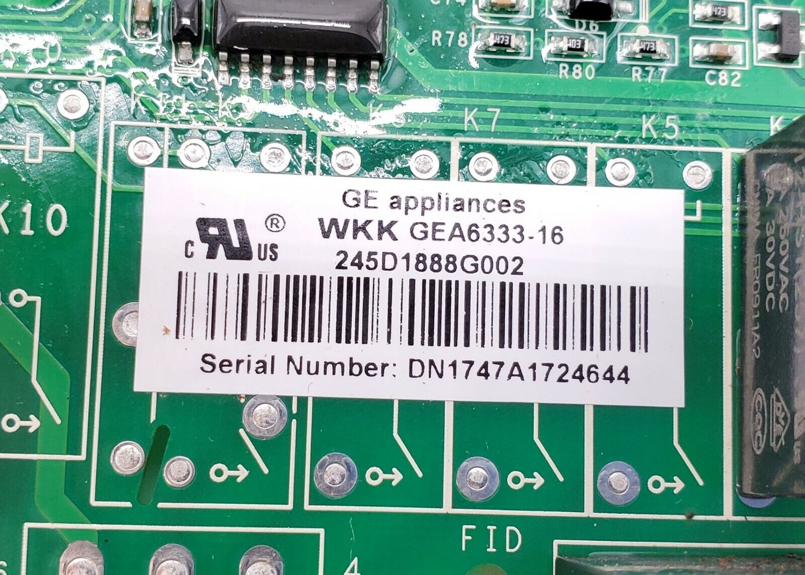 GE Refrigerator Control Board 245D1888G002