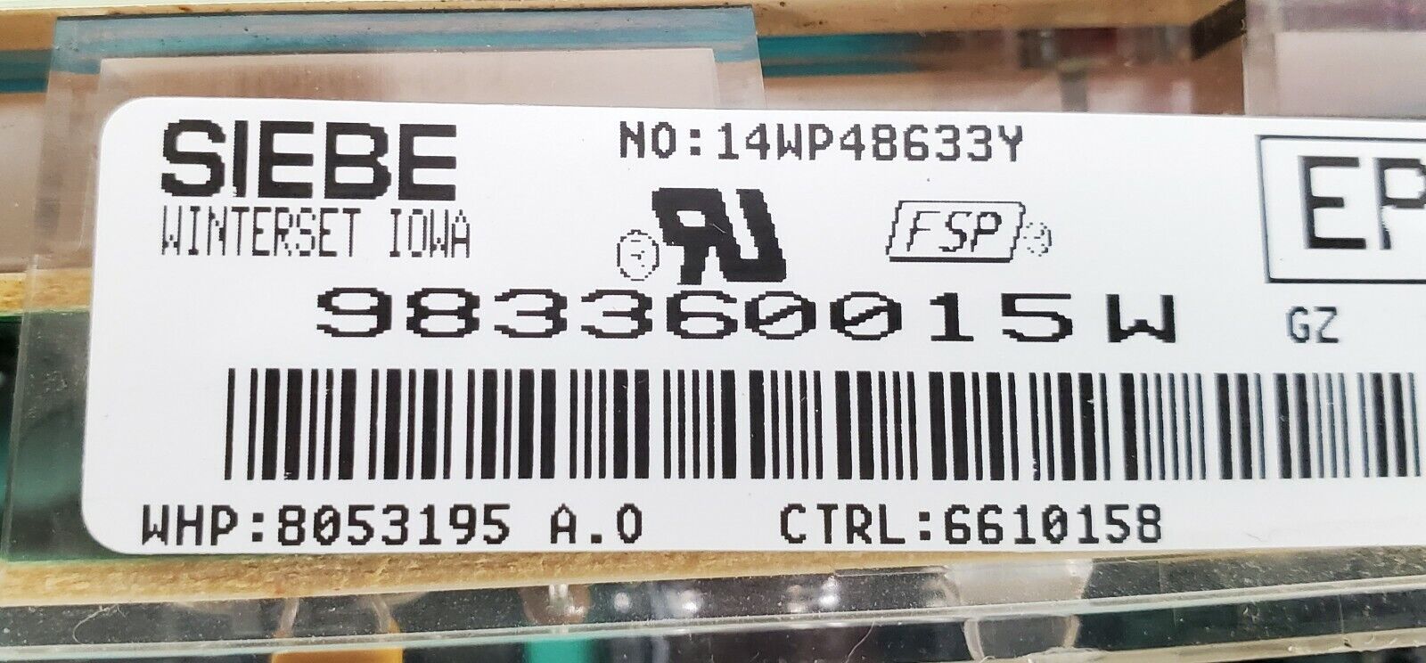 OEM  Whirlpool Range Control Board 8053195