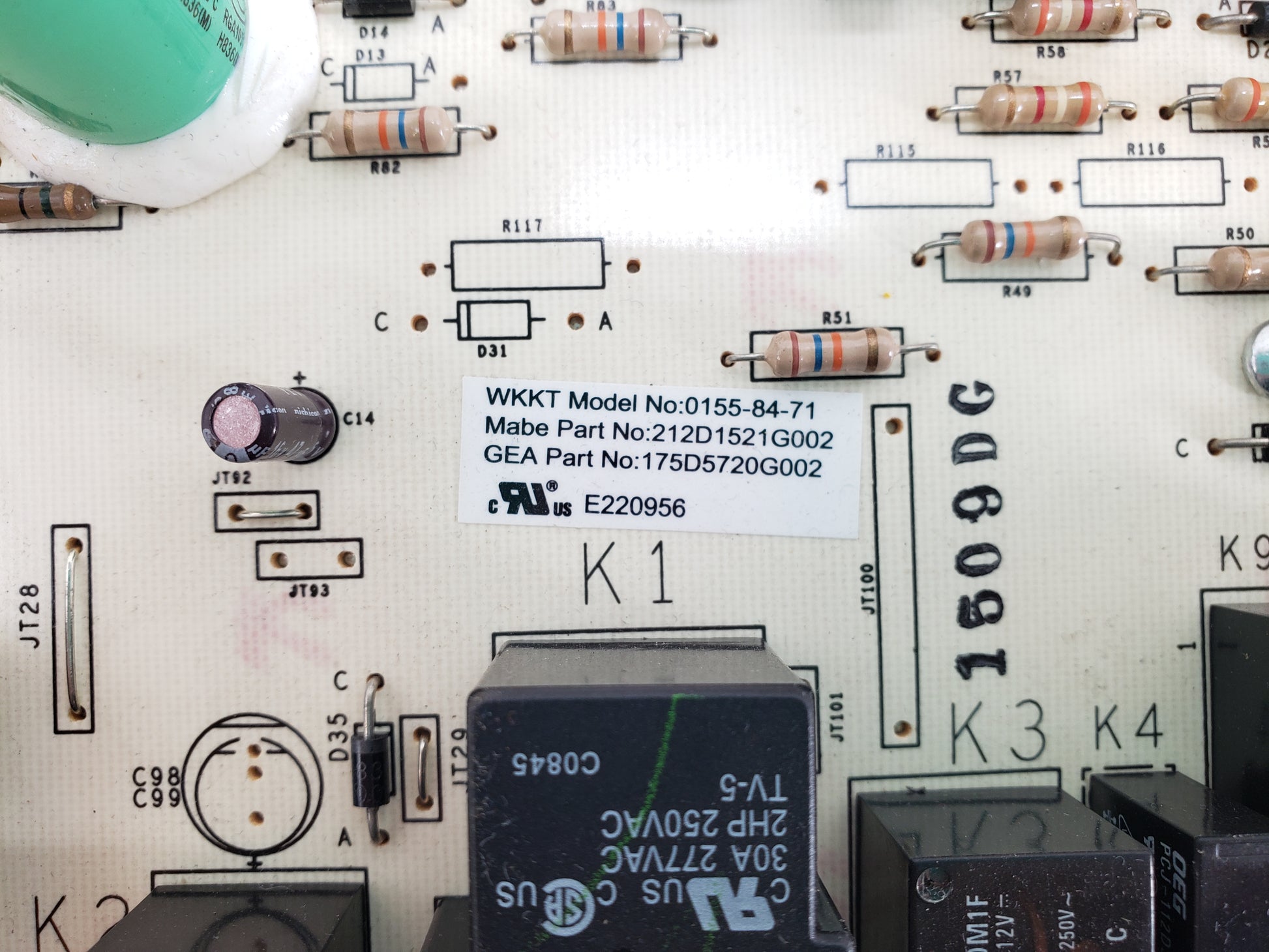 GE Dryer Control Board 212D1521G002