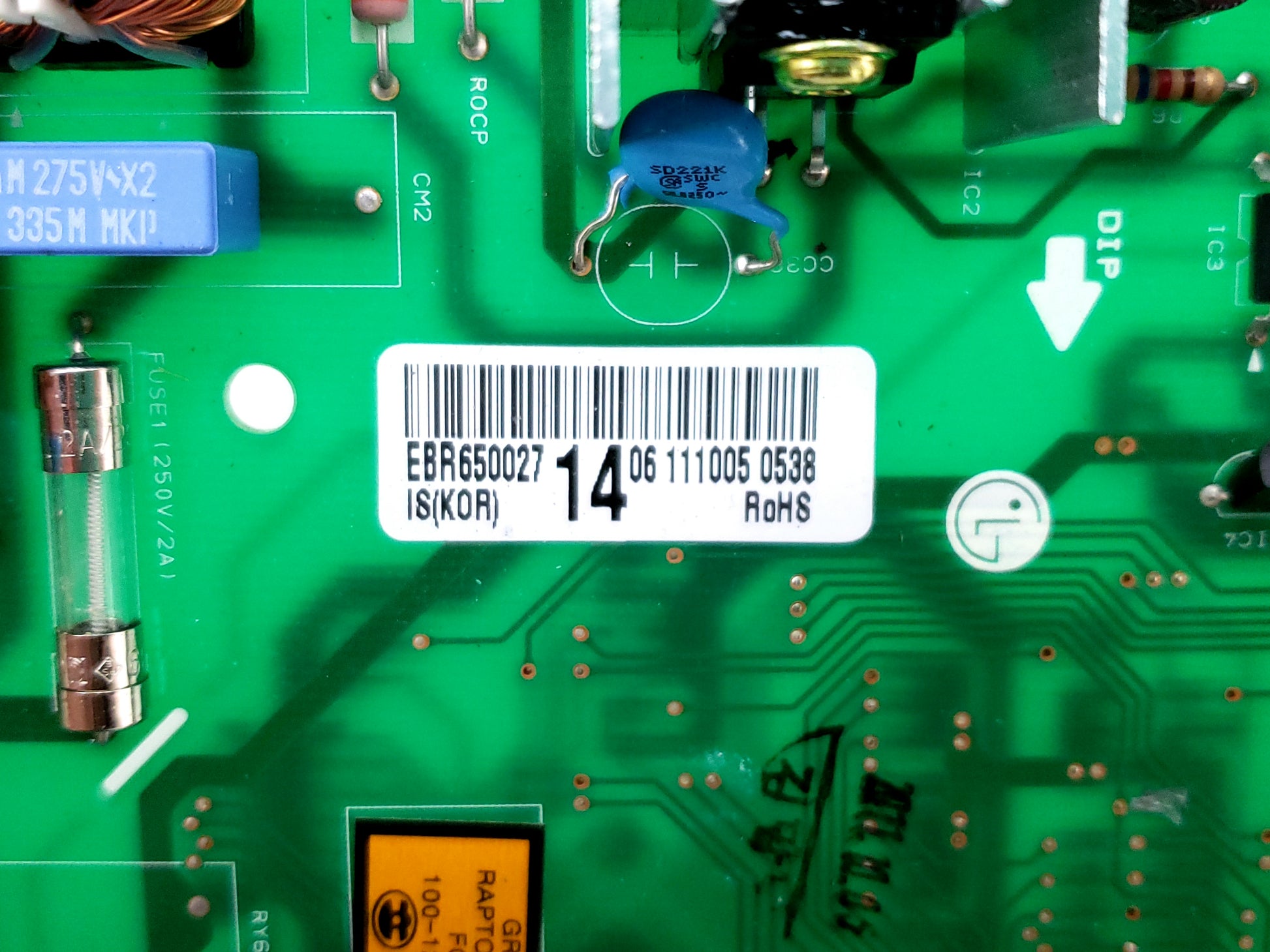LG Refrigerator Control Board EBR65002714