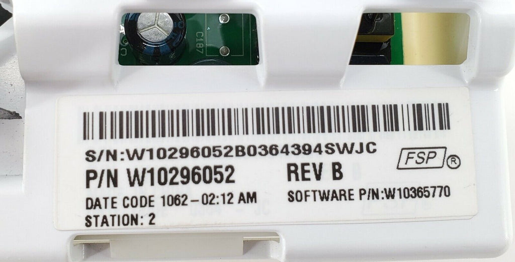 Whirlpool Washer Control Board W10296052
