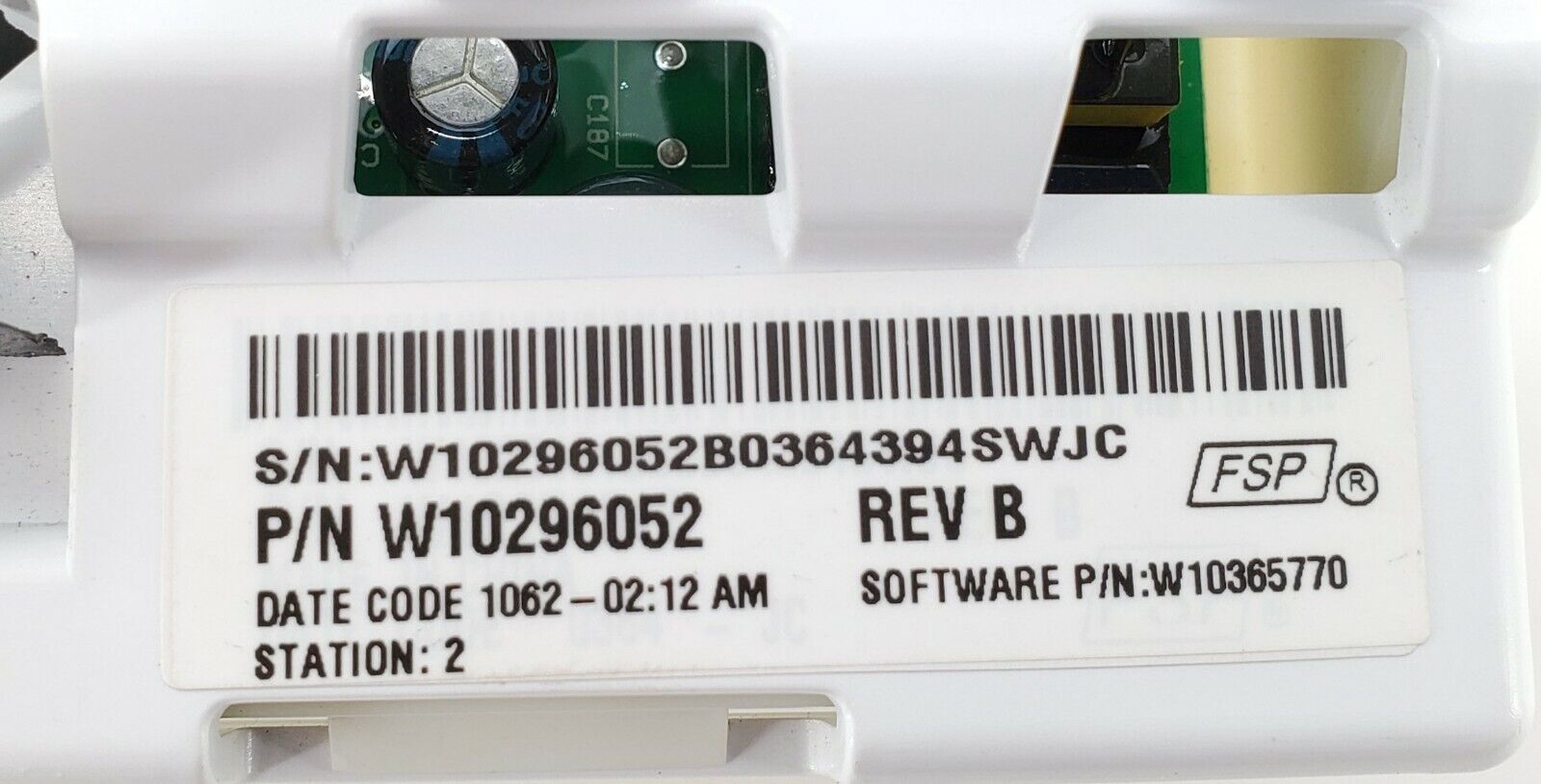 Whirlpool Washer Control Board W10296052