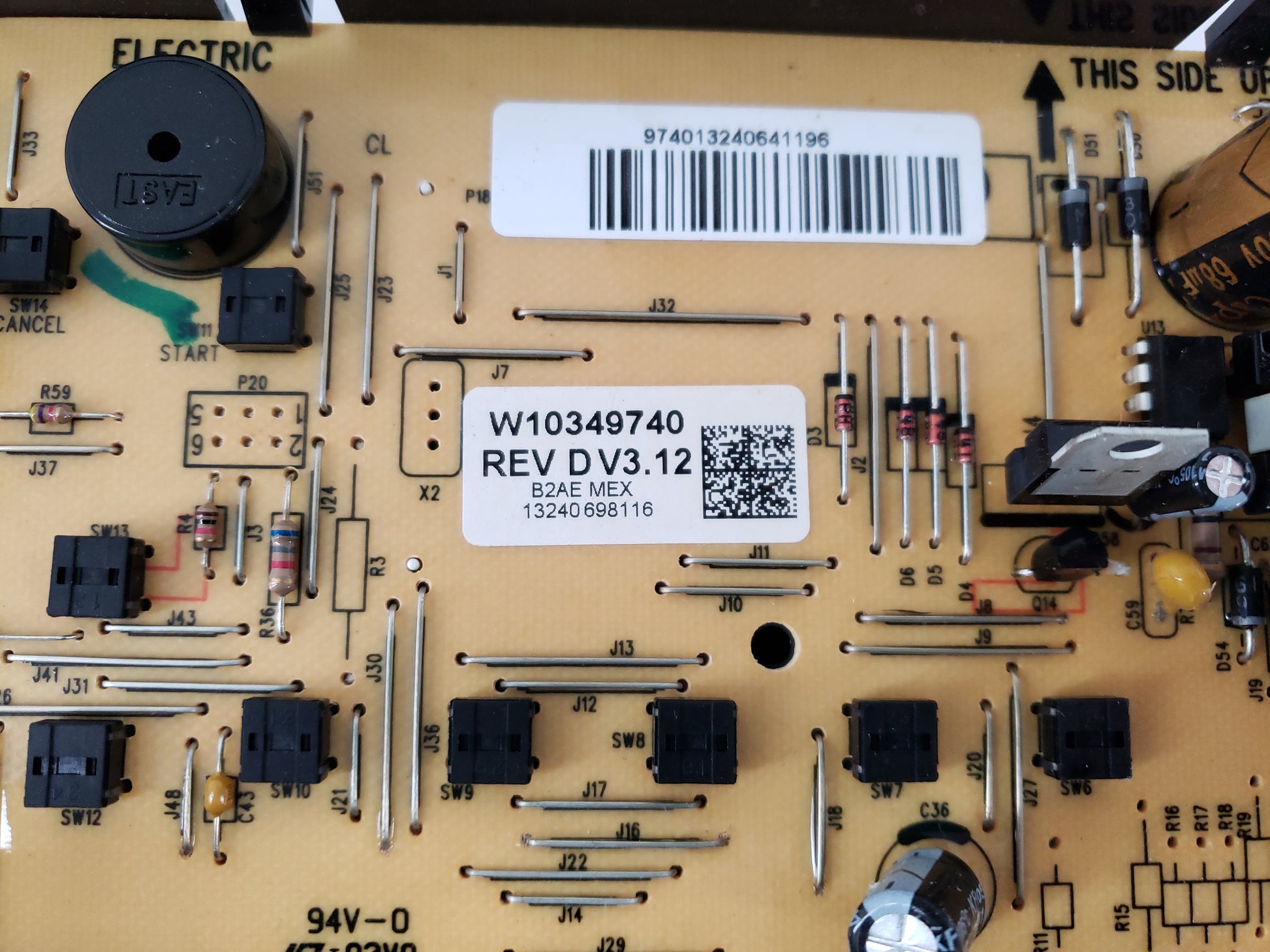 Whirlpool Range Control Board W10349740