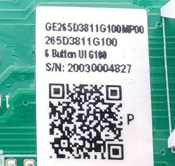 GE Dishwasher Control 265D3811G100