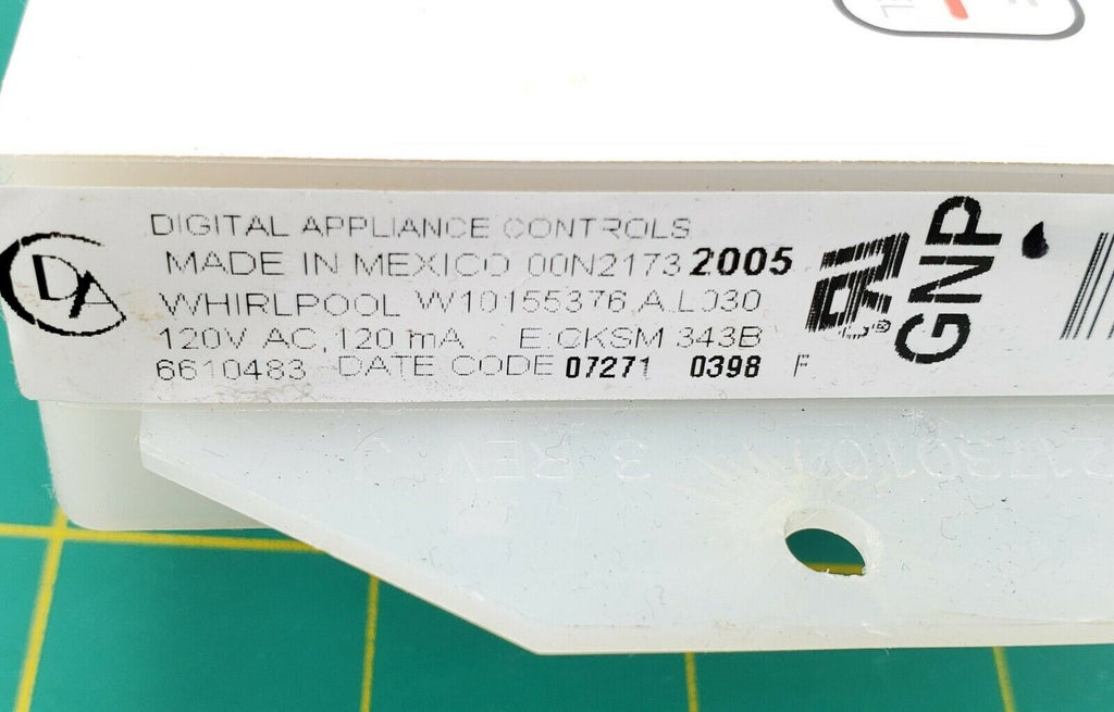 OEM Whirlpool Range Control W10155376 Same Day Shipping & Lifetime Warranty