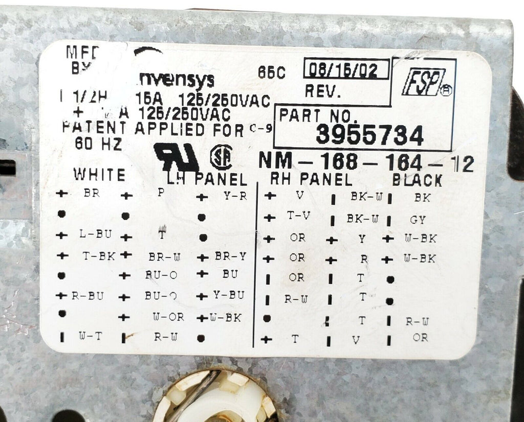 OEM Kenmore Washer Timer 3955734 Same Day Shipping & Lifetime Warranty