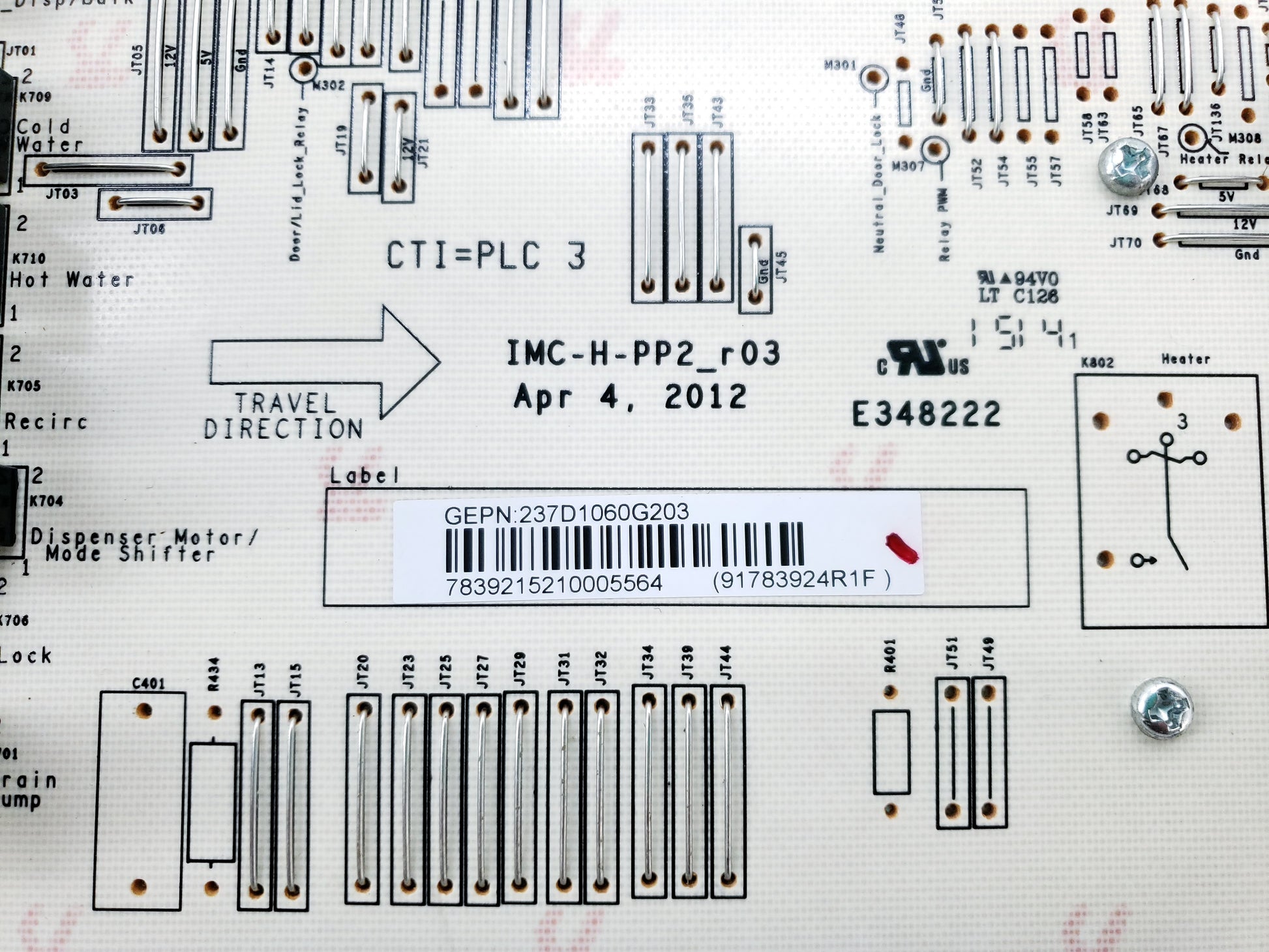 GE Washer Control and Firmware Assembly WH12X25674 (237D1122G022, 237D1060G203)