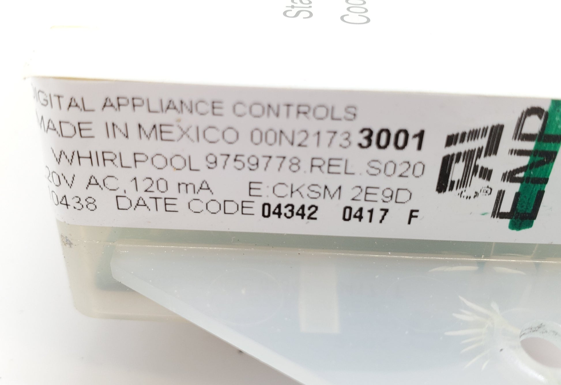 OEM  Whirlpool Range Control 9759778