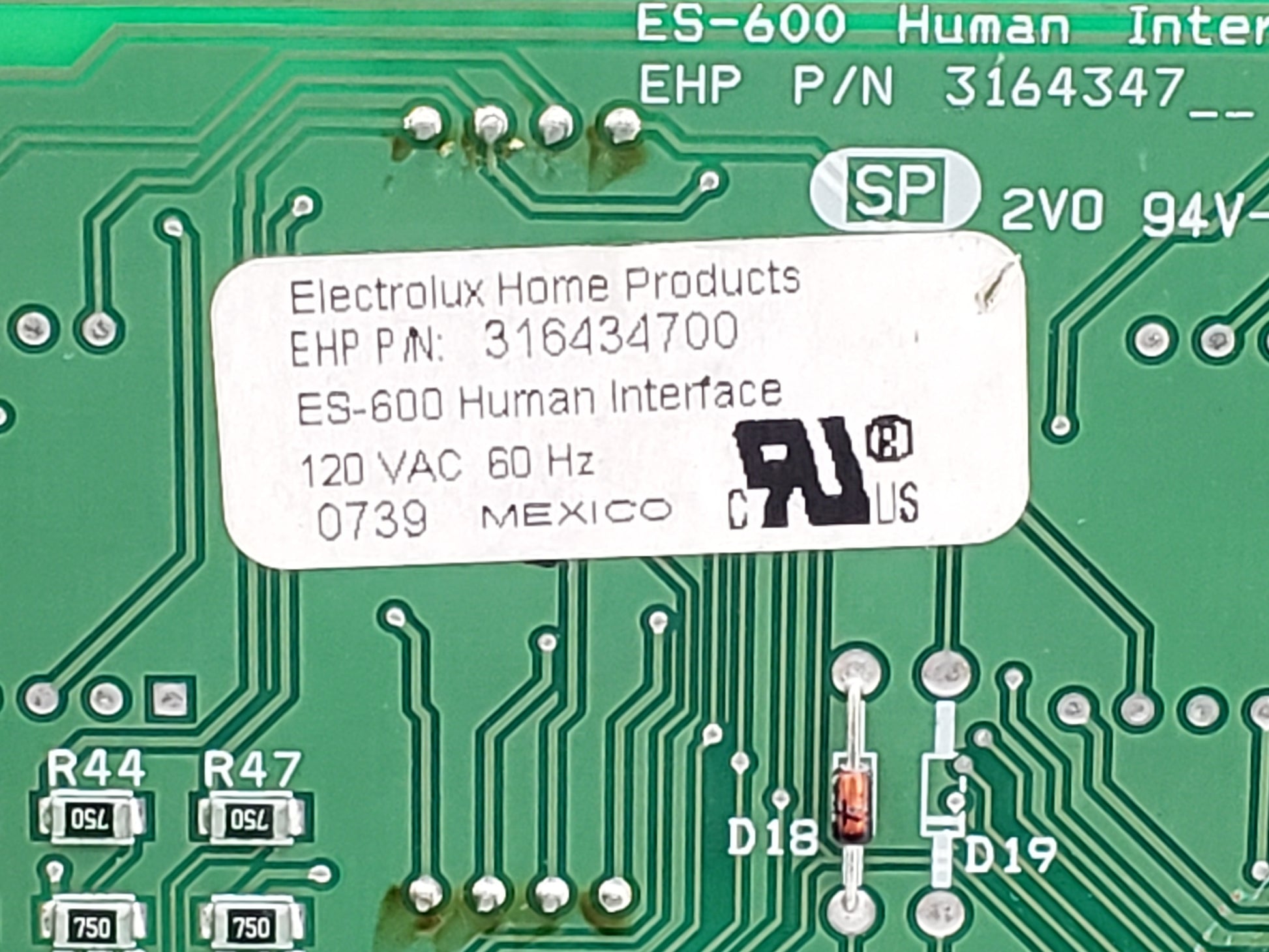 OEM  Electrolux Range Control 316434700