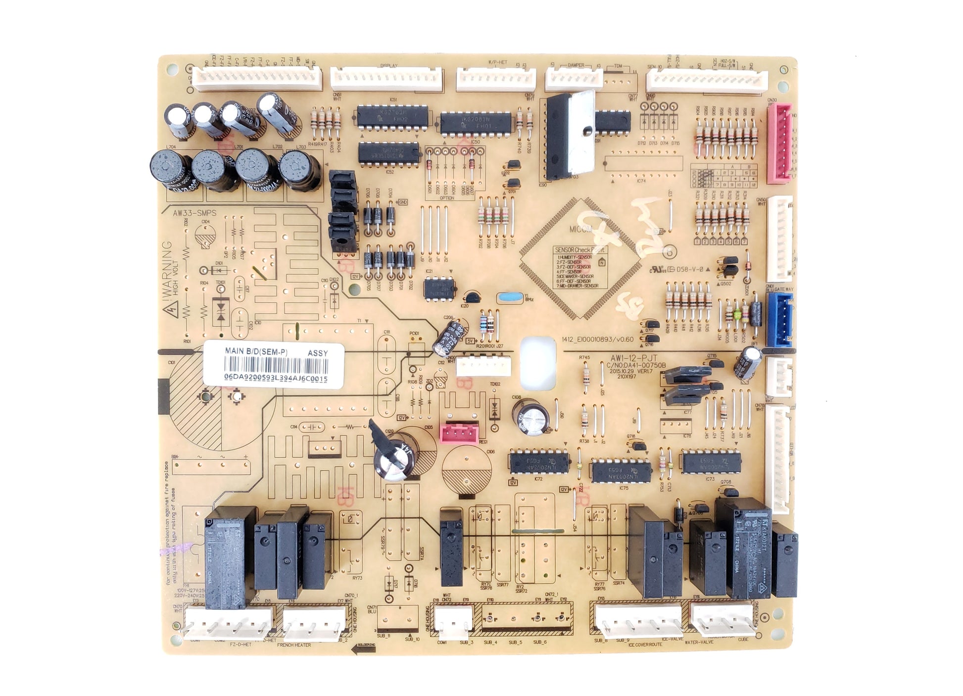 Samsung Refrigerator Control Board DA92-00593L