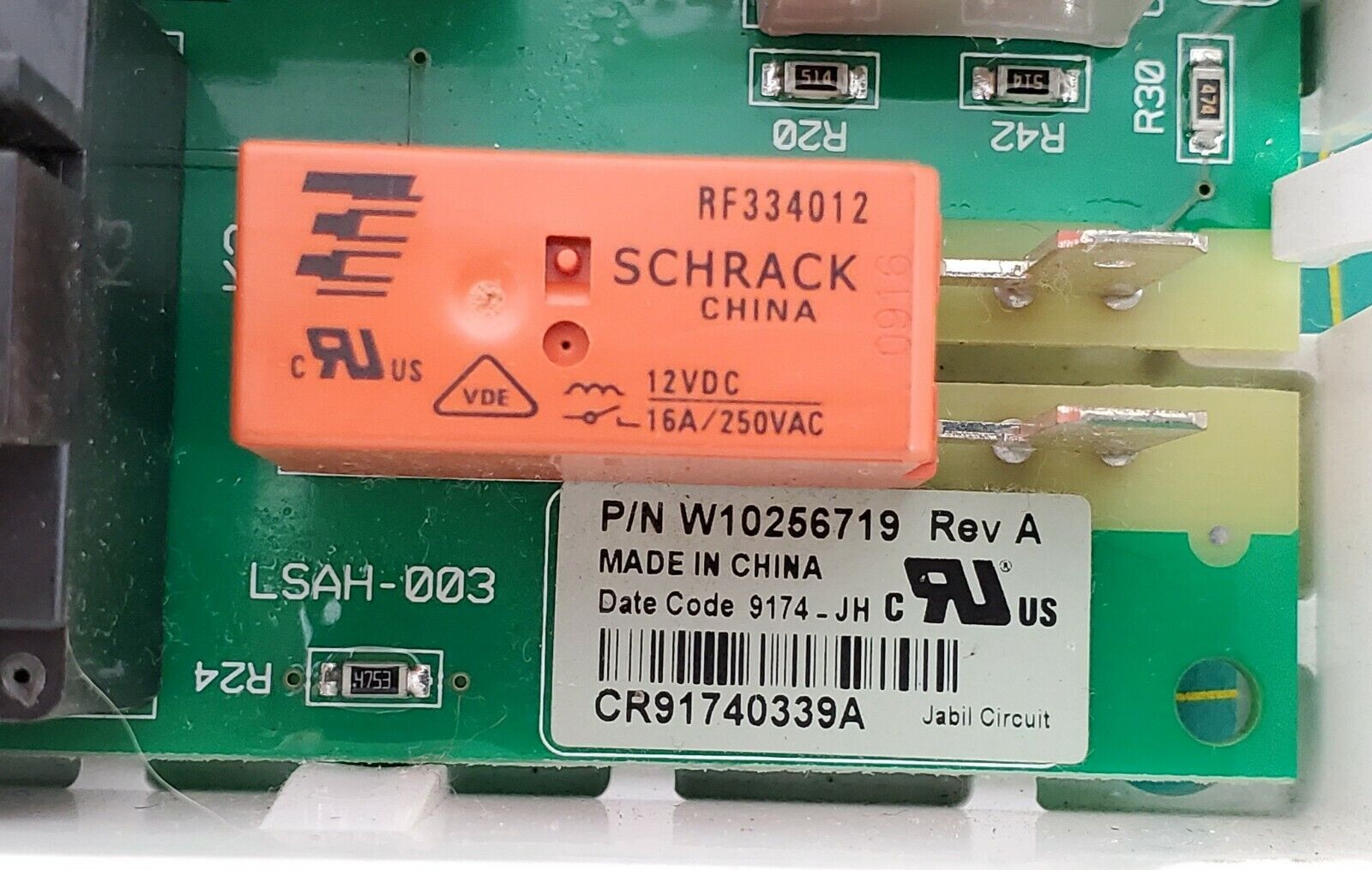 Whirlpool Dryer Control Board W10256719