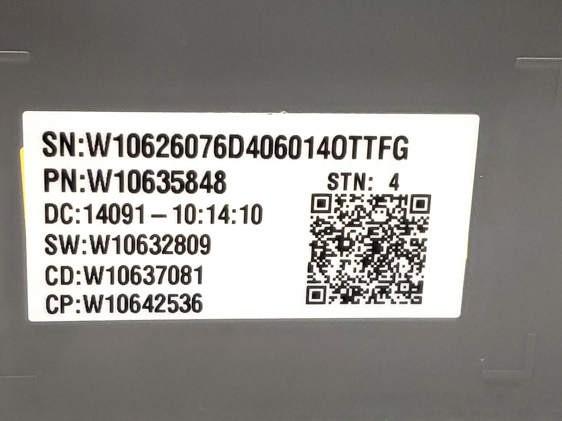 Whirlpool Washer Control Board W10635848