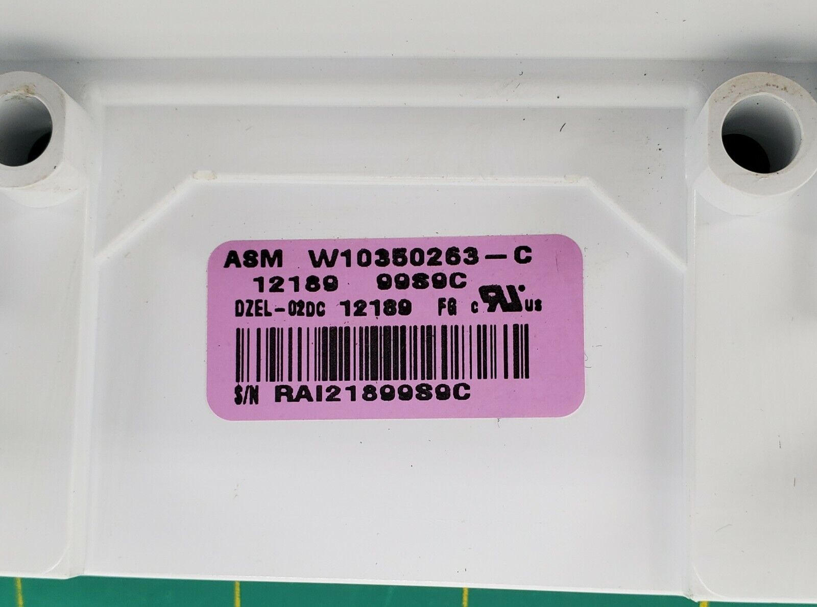 Whirlpool Dishwasher Control  W10350263