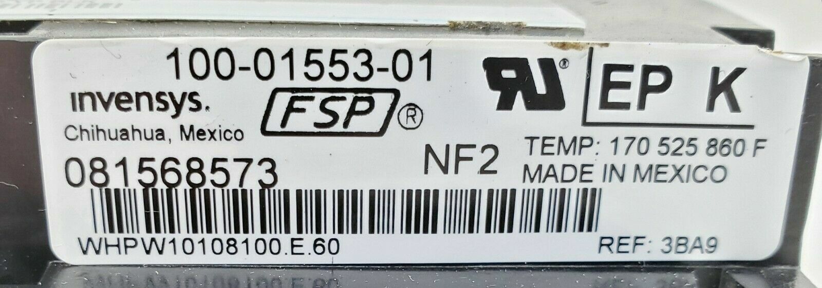 Whirlpool Range Control W10108100