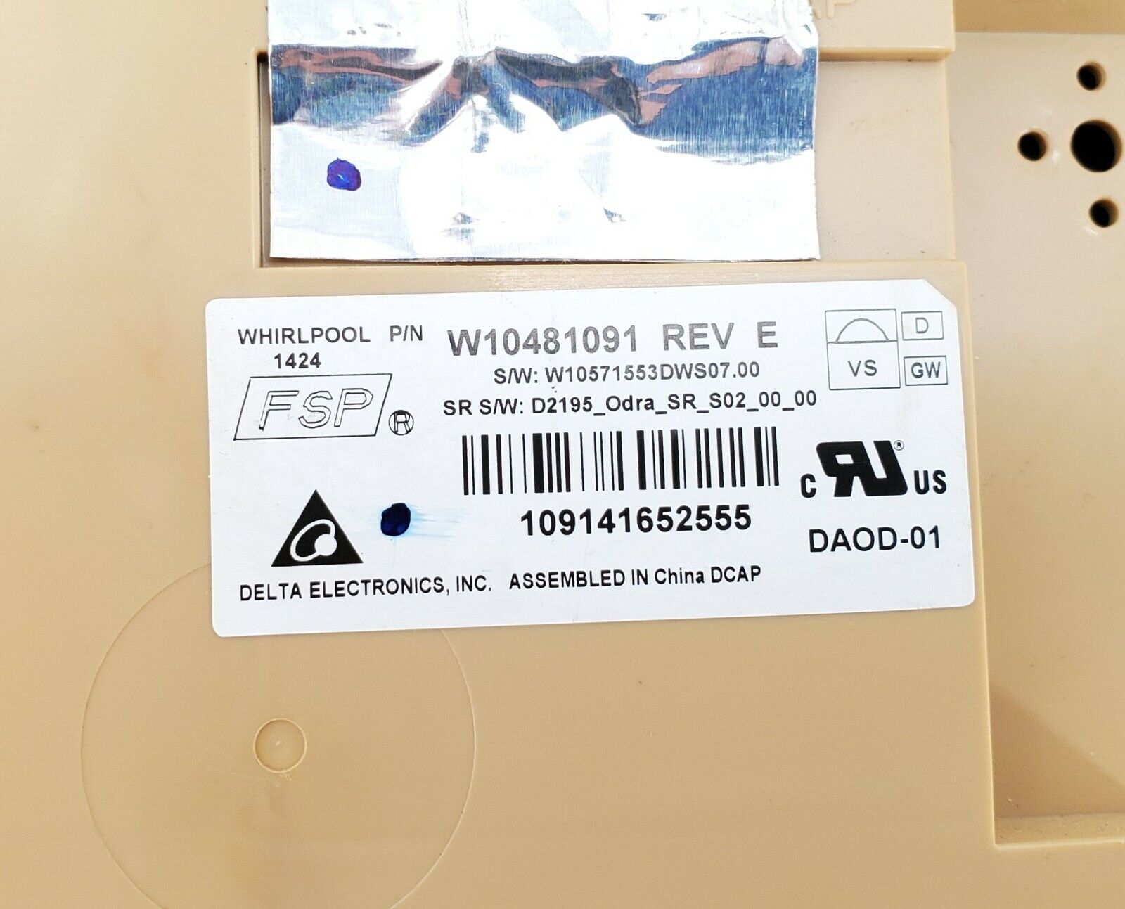 Kenmore Dishwasher Control  W10481091
