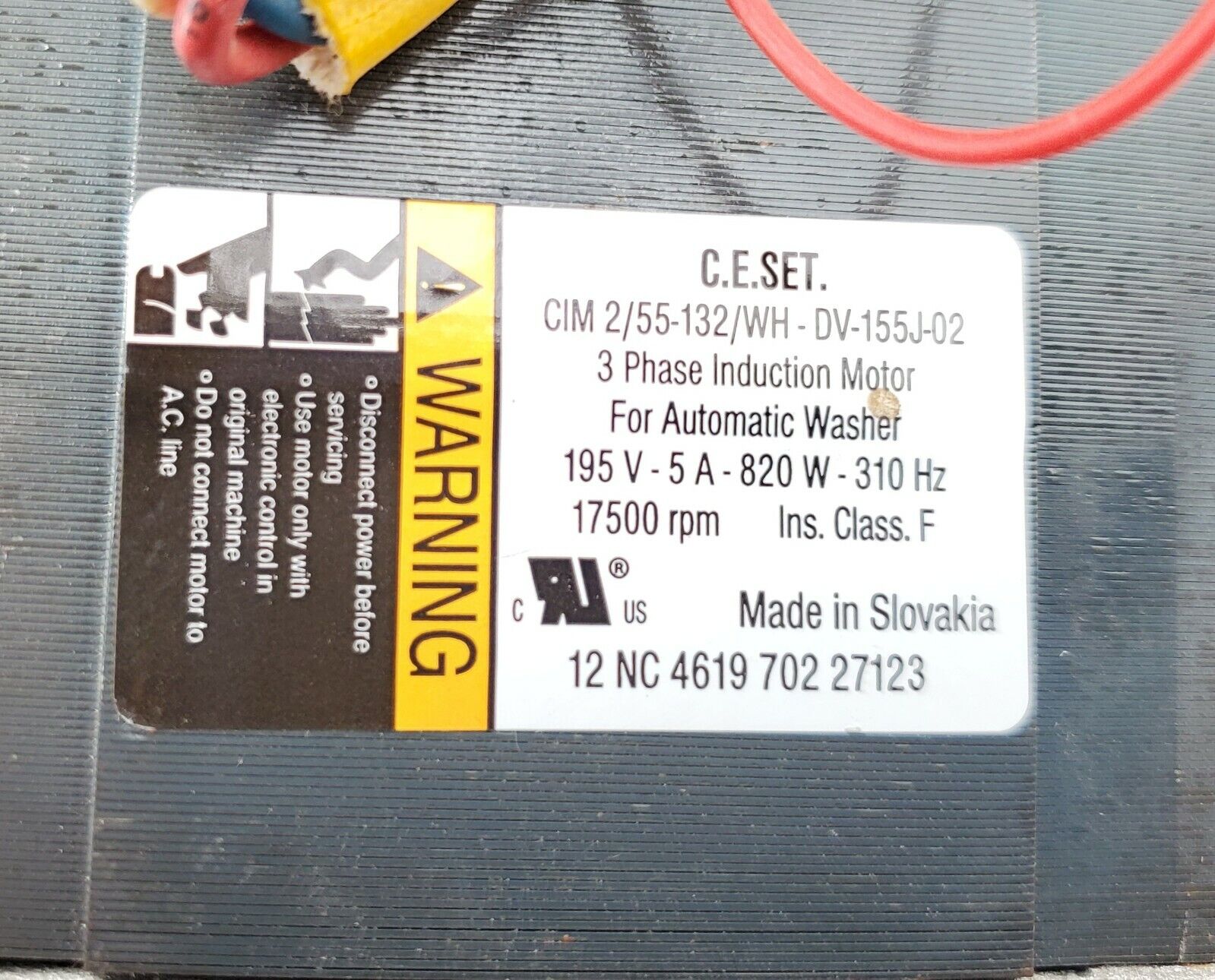 Genuine OEM Whirlpool Washer Motor 461970227123 Same Day Ship & Lifetime Warranty