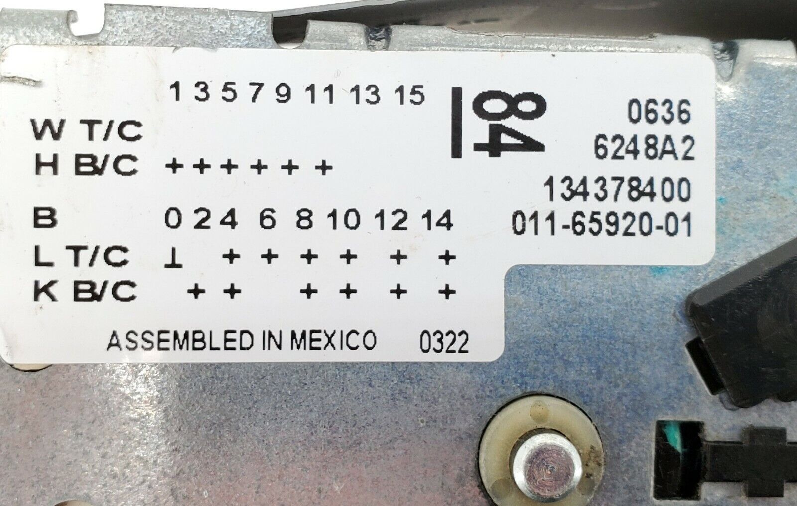 OEM  Frigidaire Washer Timer 134378400