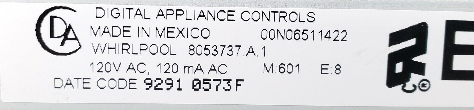 OEM  Kenmore Range Control 8053737