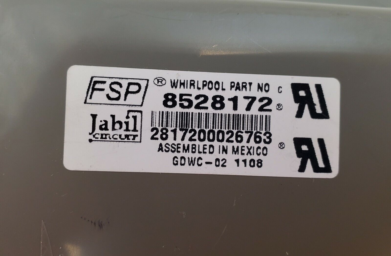 OEM KitchenAid Dishwasher Control 8528172 Same Day Ship & Lifetime Warranty