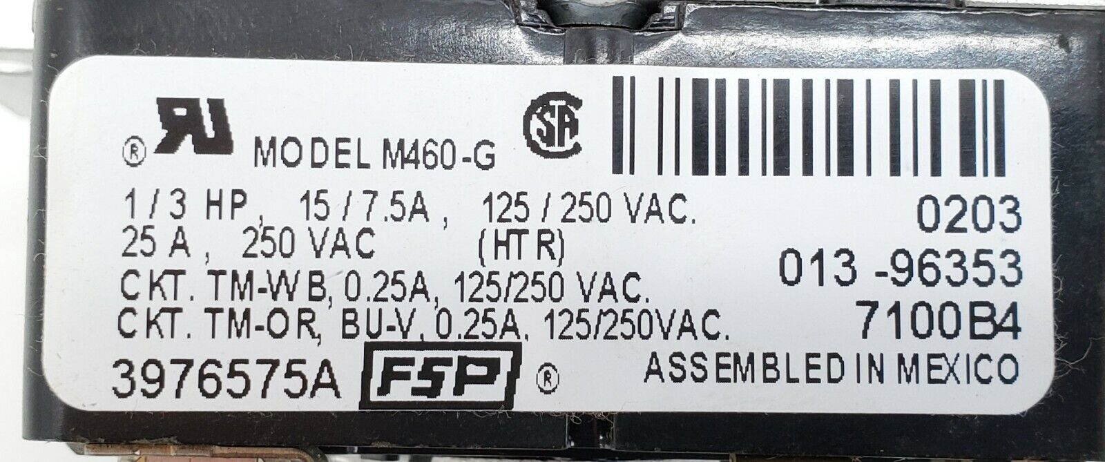 OEM  Whirlpool Dryer Timer 3976575
