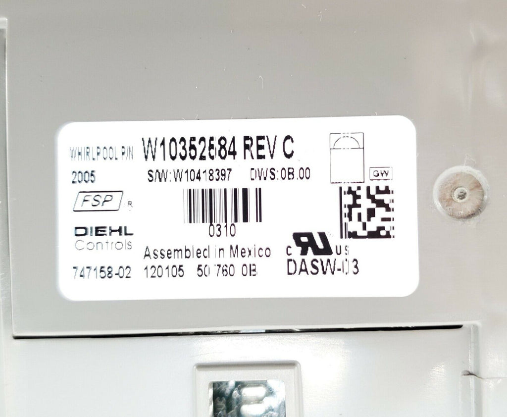 OEM Whirlpool Dishwasher Control W10352584 Same Day Shipping & Lifetime Warranty