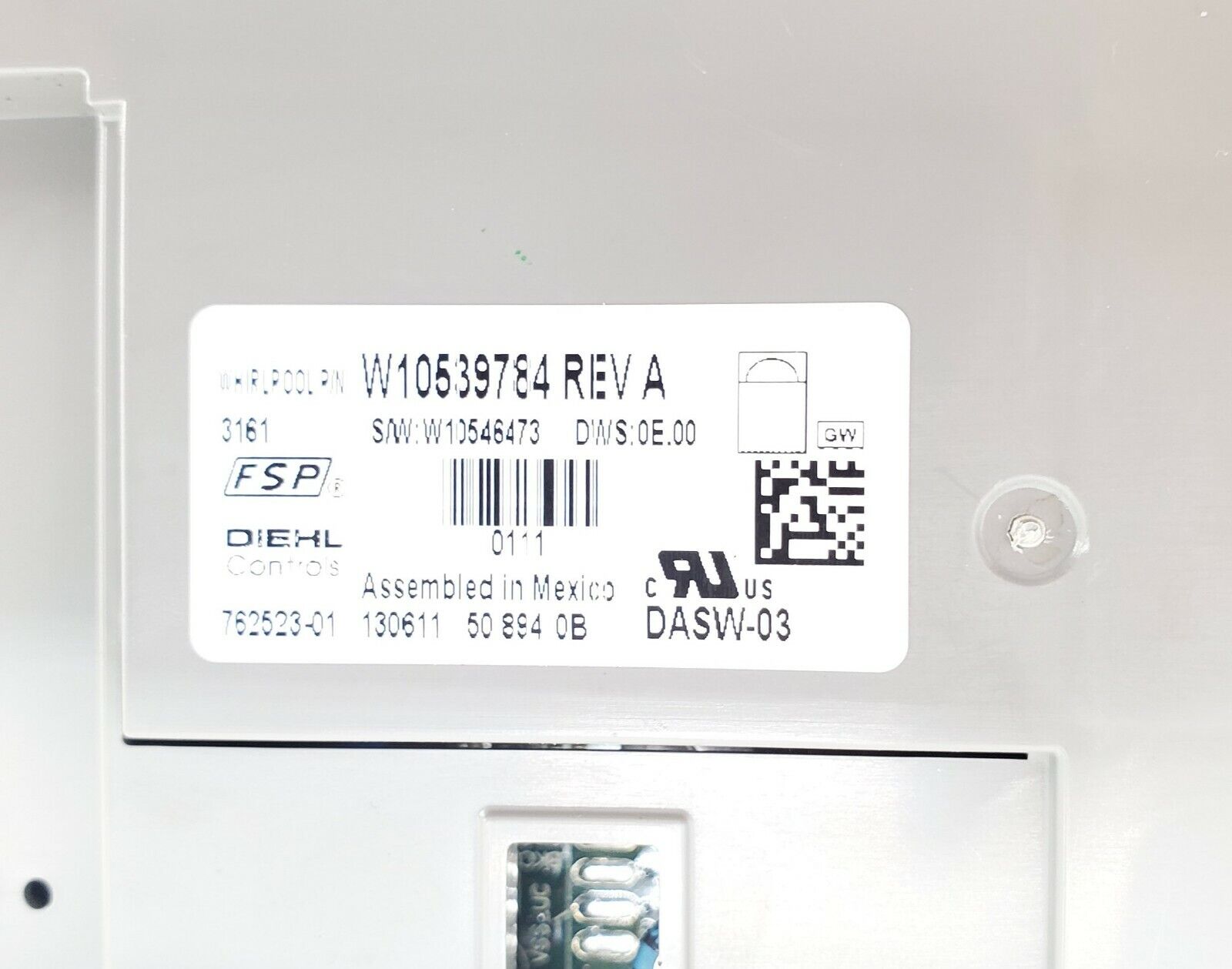 Kenmore Diswasher Control W10539784