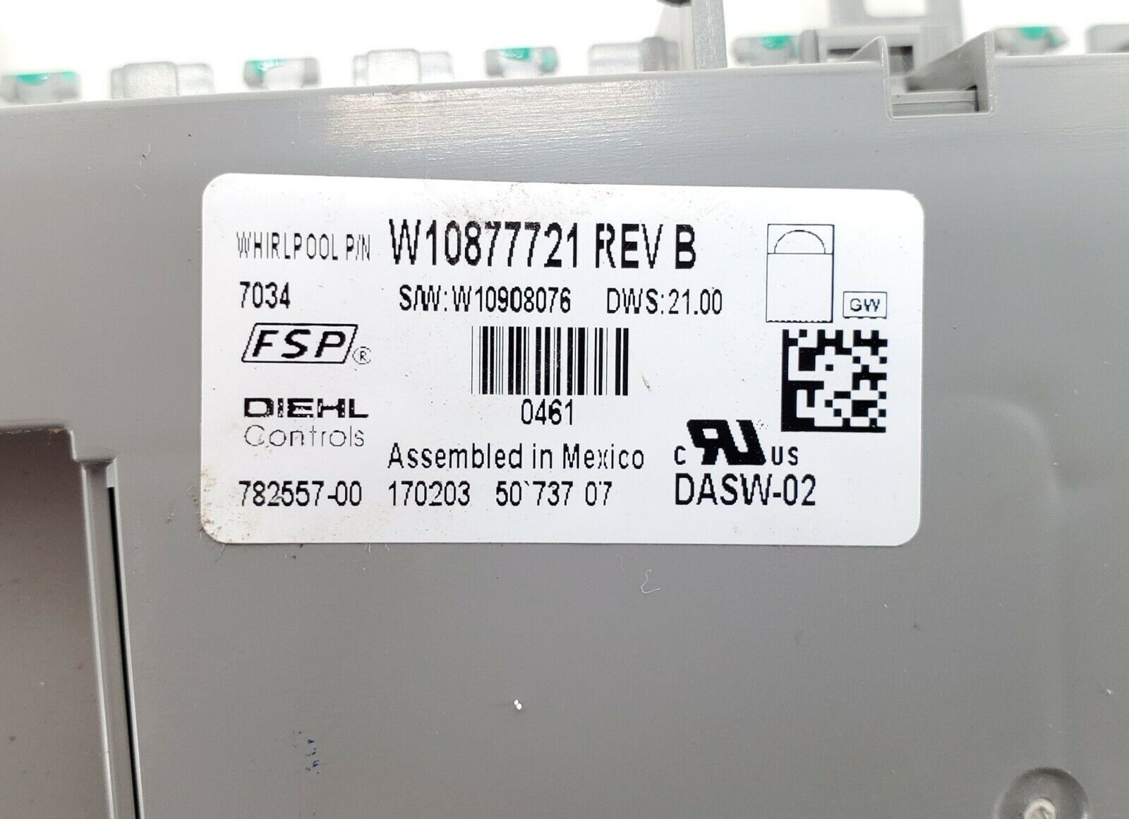 OEM KitchenAid Dishwasher Control W10877721 Same Day Ship & Lifetime Warranty