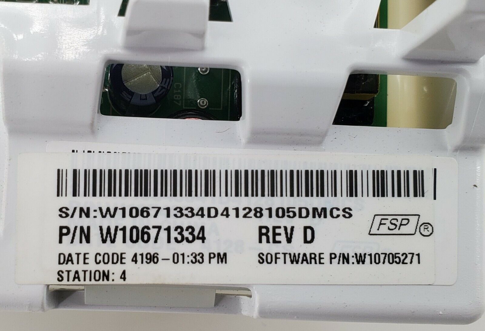 Whirlpool Washer Control W10671334