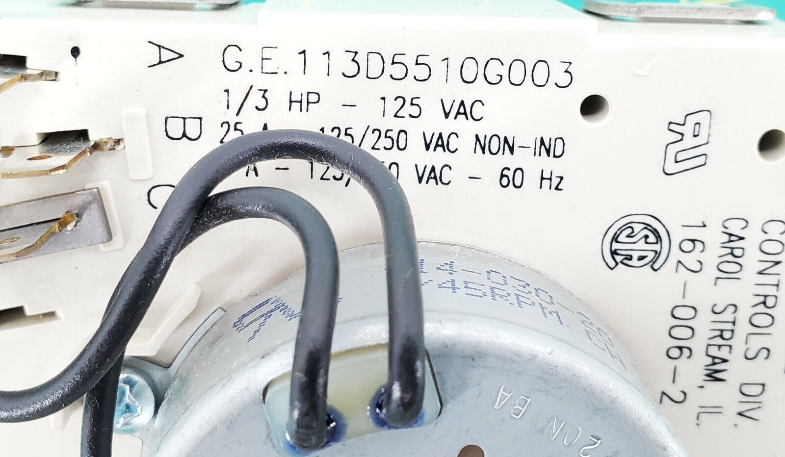 GE Dryer Timer Assembly 113D5510G003
