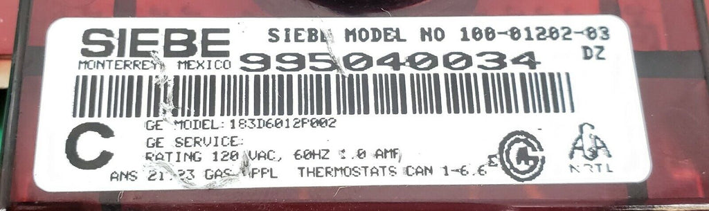 GE Range Control 183D6012P002