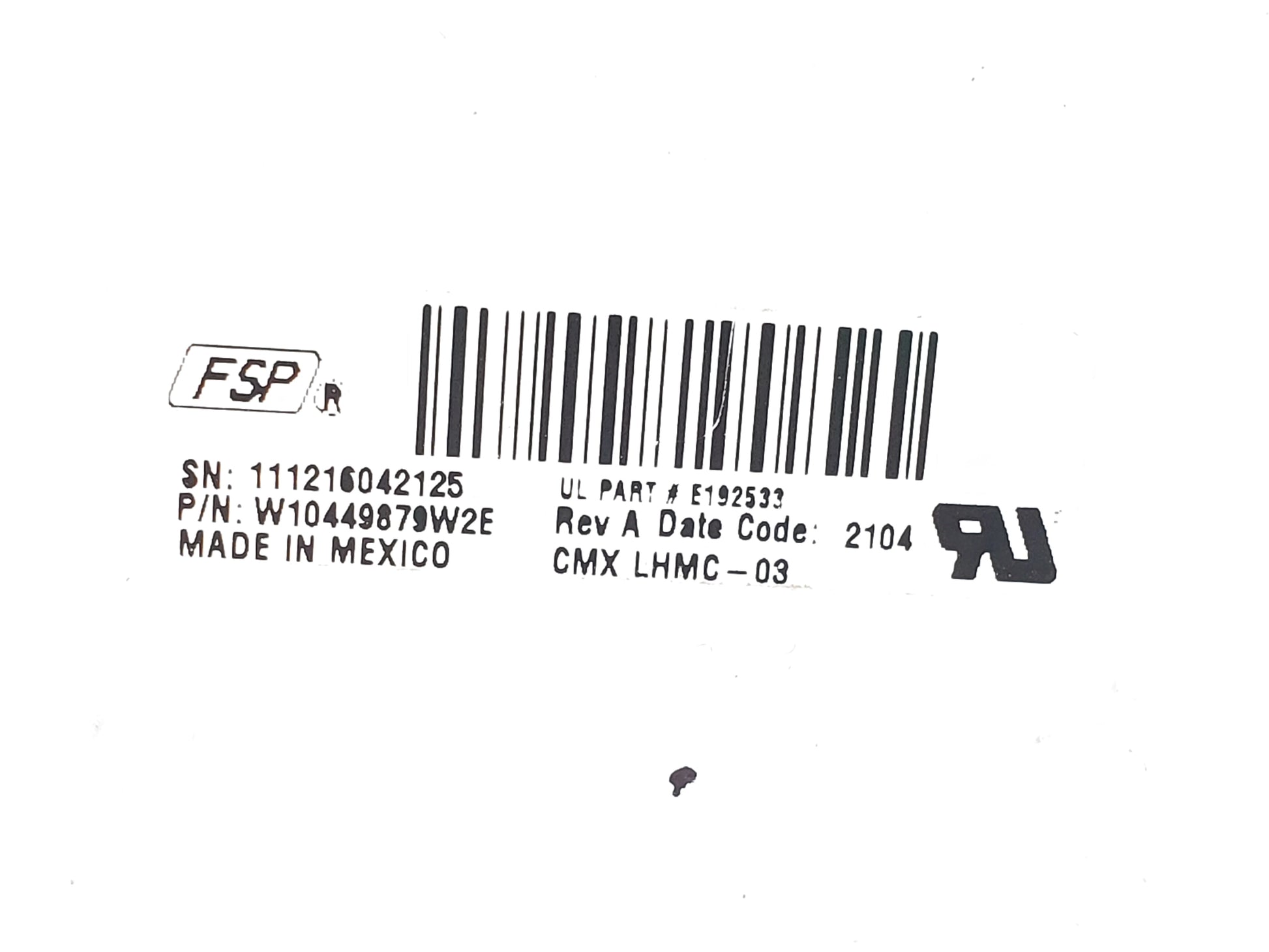 OEM  Whirlpool Washer Control Board W10449879W2E
