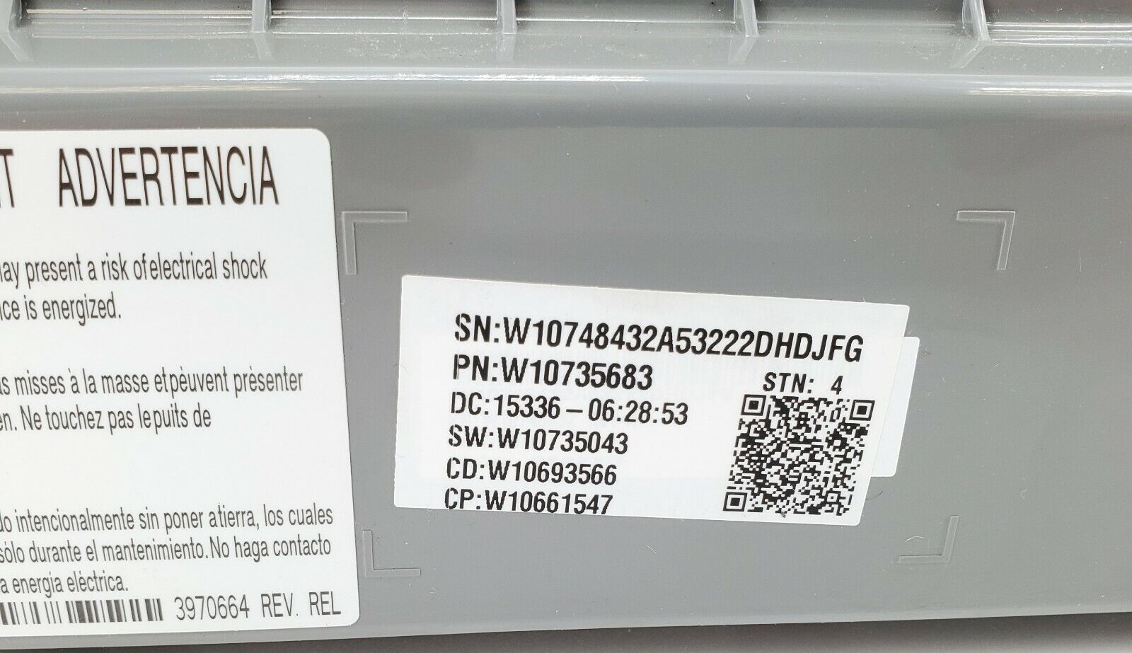 Whirlpool Washer Control W10735683